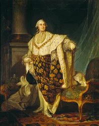Ludvík XVI. (1754-93), francouzský král v korunovačním rouchu, 1777